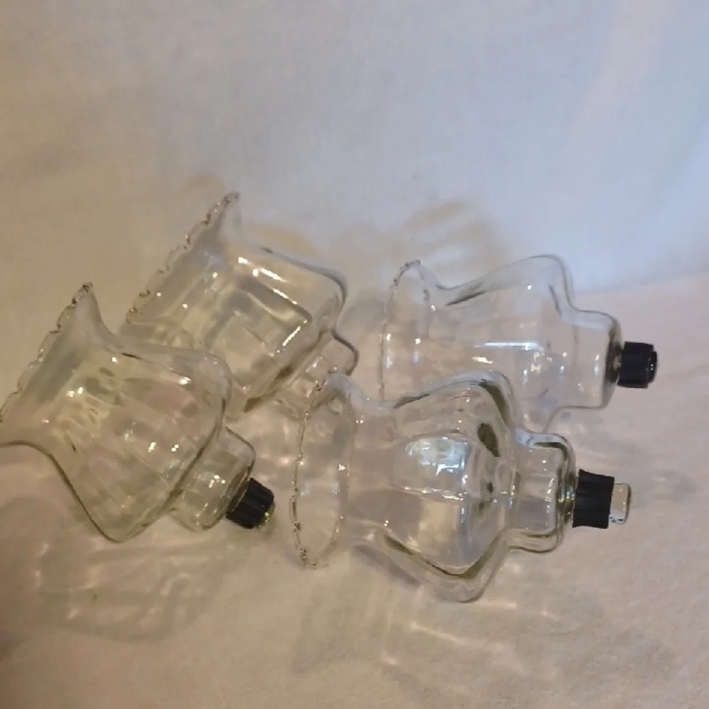 Home Interiors Clear Glass Candle Holders Set Of 4